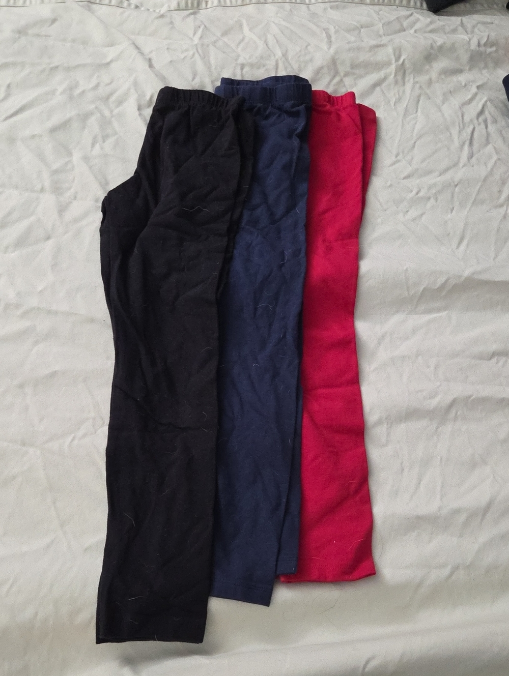 Children's Place Kids Leggings Pack - Black, Navy & Red - size 7/8 NWOT